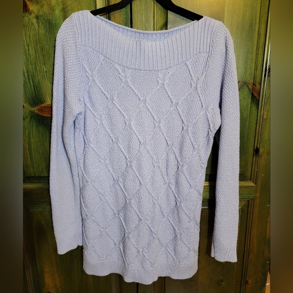 LOFT powder blue cable knit sweater Size Medium
